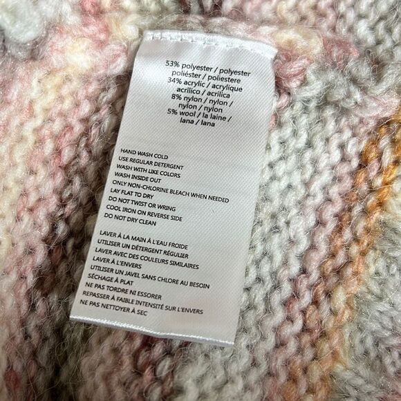 H by Halston Women's Puff Sleeve Sweater Mock Neck Spacedye Pink Size Large NWT - Picture 7 of 9